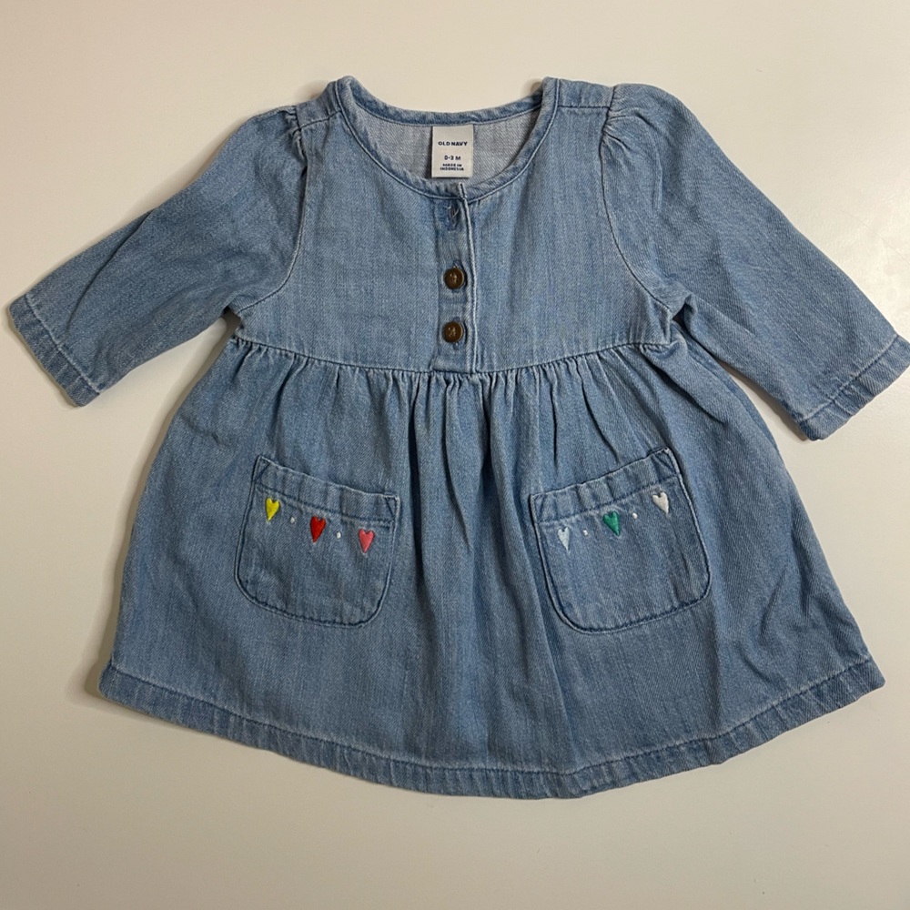 2 For $10 Baby Gap Denim Dress with Embroidered Pockets